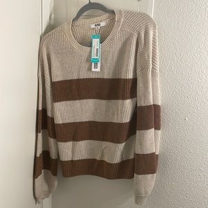 BB Dakota by Steve Madden Spessie Balloon Sleeve Striped Pullover